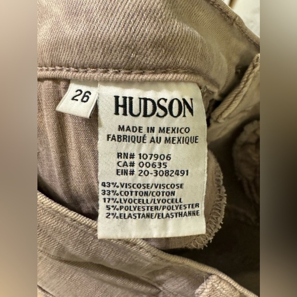 Hudson Women's Size 26Nico Mid Rise Ankle Super Skinny Jeans khaki/light brown - Picture 6 of 9